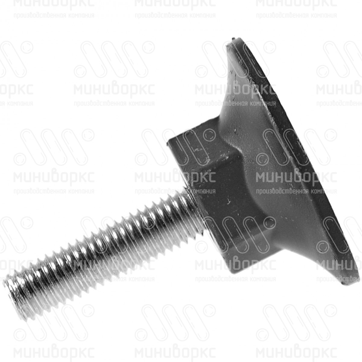 Комплект опоры под уголок 38х38, 40х40 мм и опоры с основанием Ø48 мм, под ключ 24, цвет черный – U40-40M10.D48x40 - 6