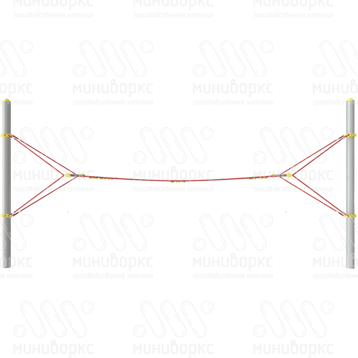 Переход с резиной, канатная часть из армированного шестипрядного каната Ø16 мм, цвет красный/желтый – M-1331.20-02 - 2