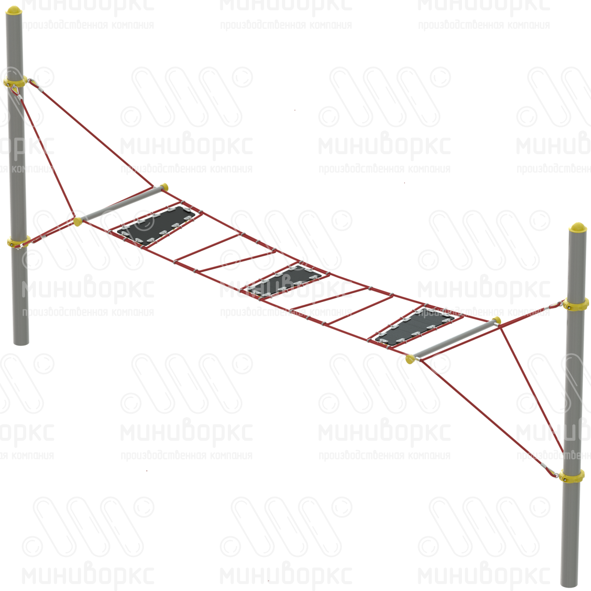 Переход с резиной, канатная часть из армированного шестипрядного каната Ø16 мм, цвет красный/желтый – M-1331.20-02 - 1