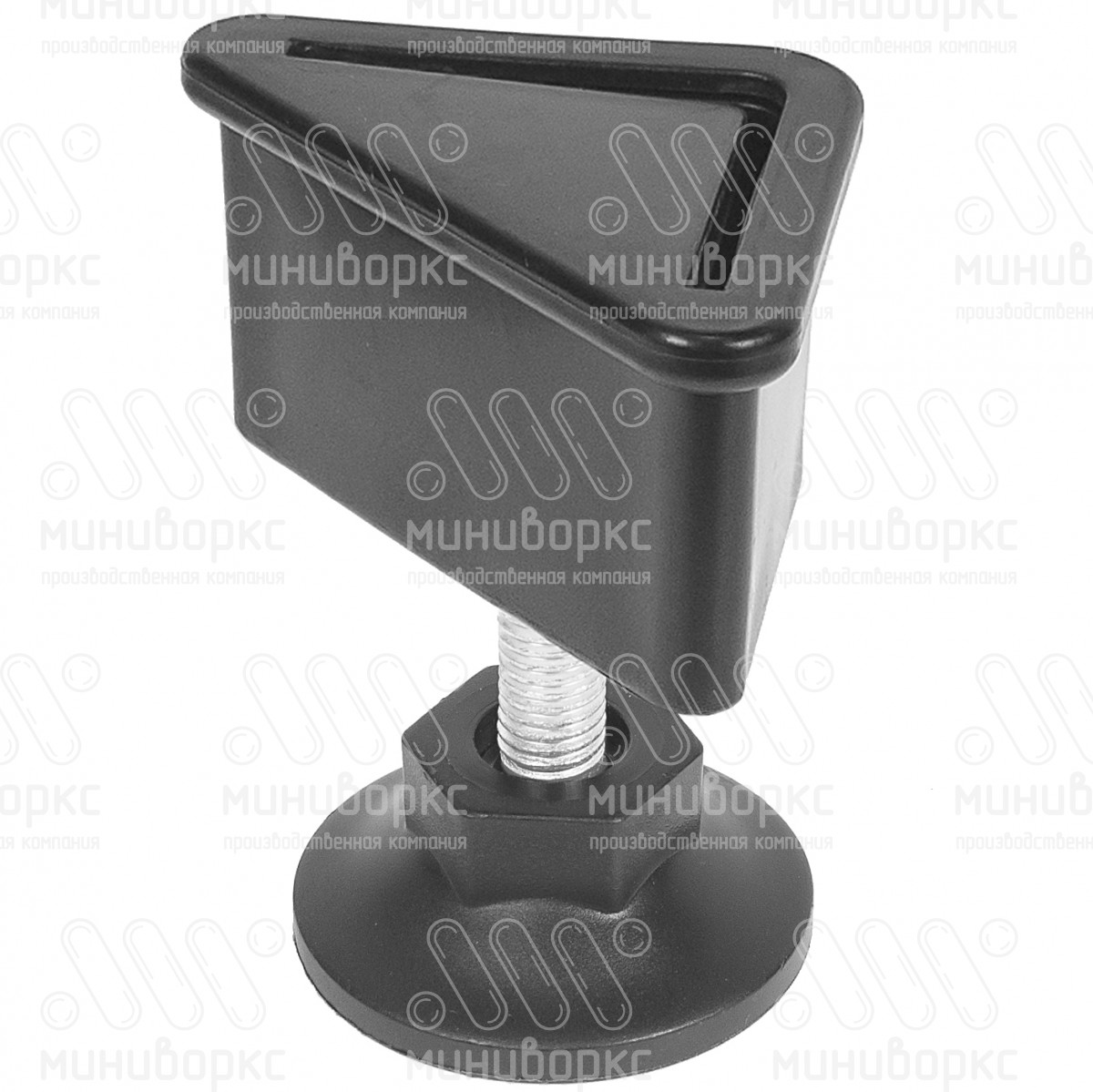 Комплект опоры под уголок 38х38, 40х40 мм и опоры с основанием Ø48 мм, под ключ 24, цвет черный – U40-40M10.D48x40 - 1