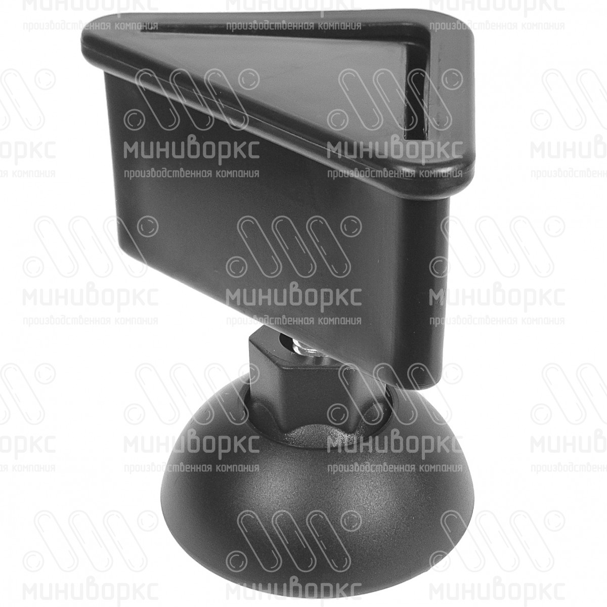 Комплект опоры под уголок 38х38, 40х40 мм и шарнирной опоры с основанием Ø50 мм, под ключ 17, цвет черный – U40-40M8.D50x45 - 3